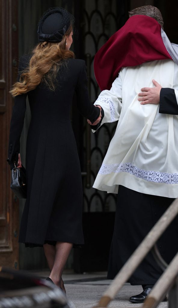 The moment happened as the Princess of Wales entered the Cathedral