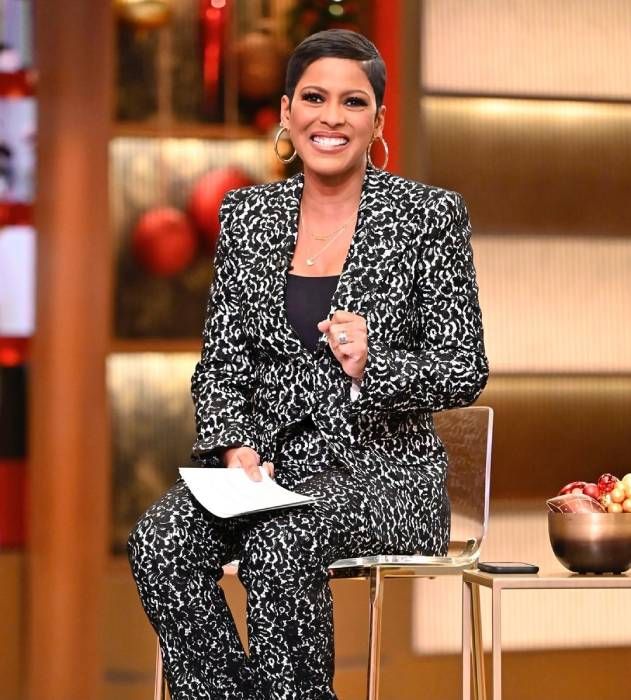 tamron hall lace suit