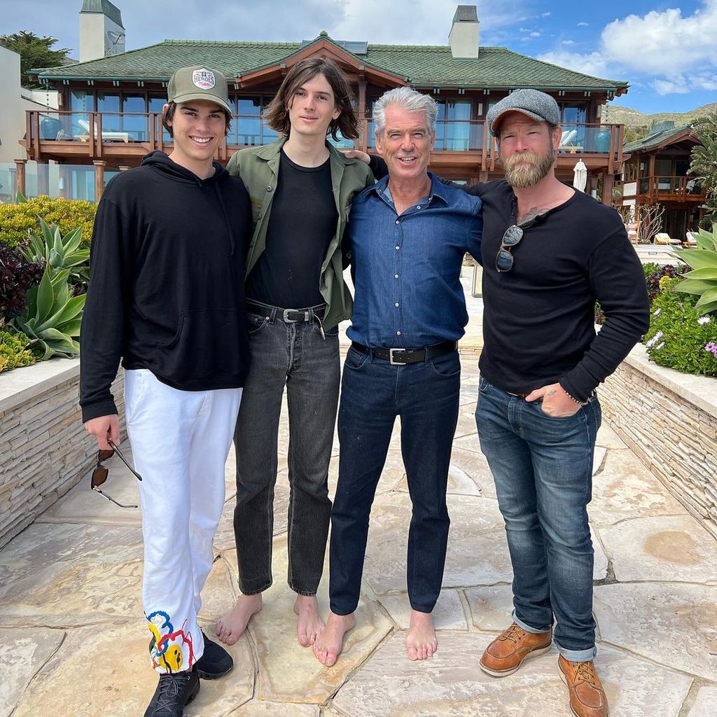 Pierce Brosnan with his sons at his Malibu home