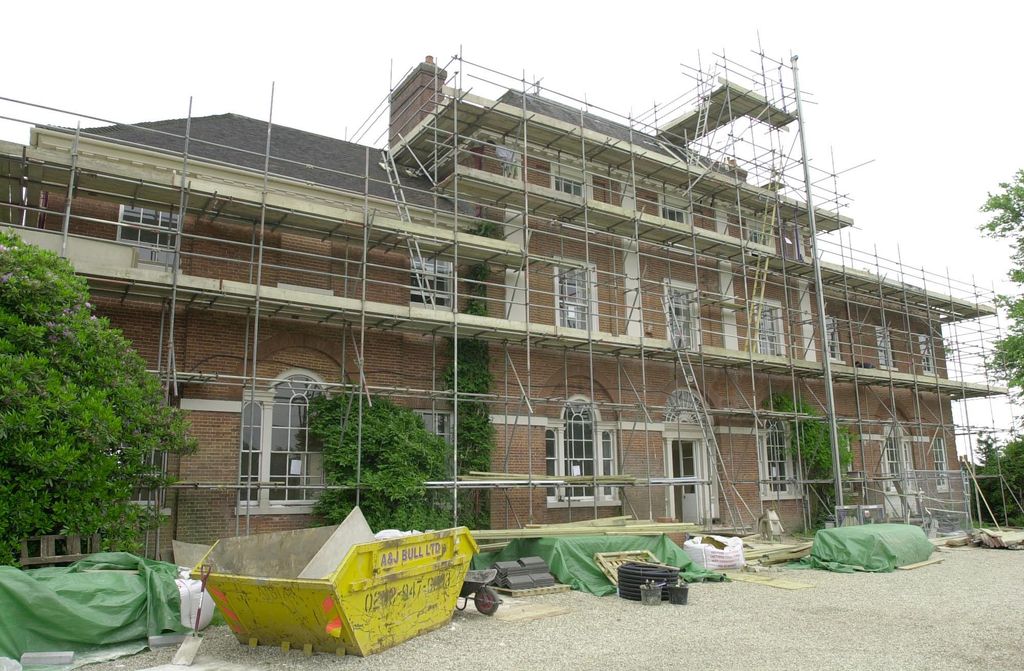 Forest Lodge covered in scaffolding
