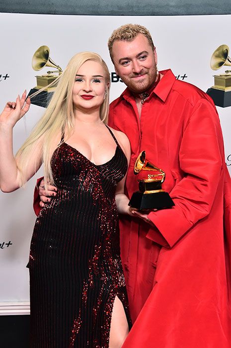 Kim Petras and Sam Smith with their Best Pop Duo Grammy