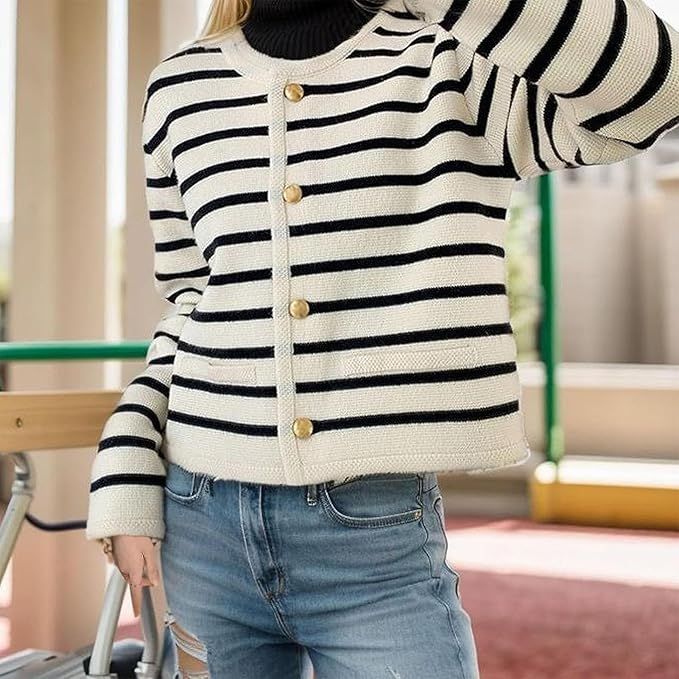 Holdes Patch Pocket Stripe Cardigan