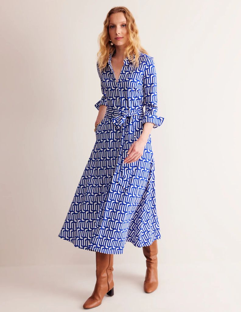 boden blue shirt dress 