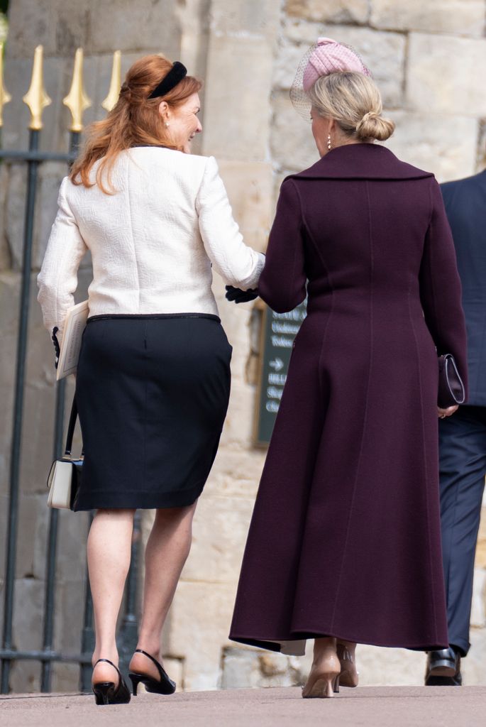 Sarah Ferguson holding hands with Duchess Sophie