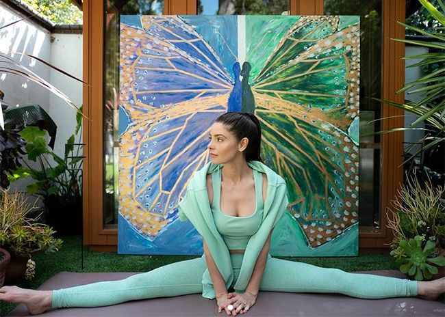 ashley greene yoga pose