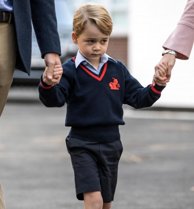 prince george looking worried first day of school