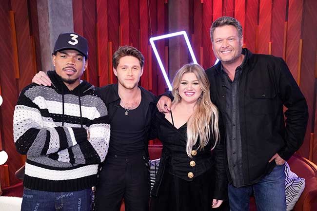 The Voice season 23 coaches all stood together