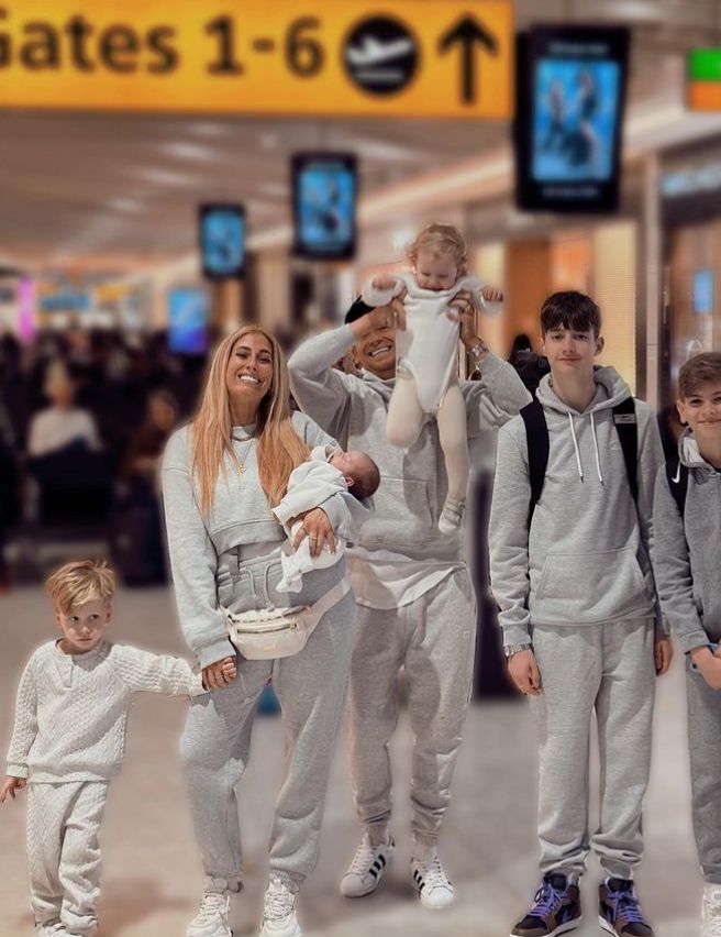 Stacey Solomon and family at Heathrow Airport