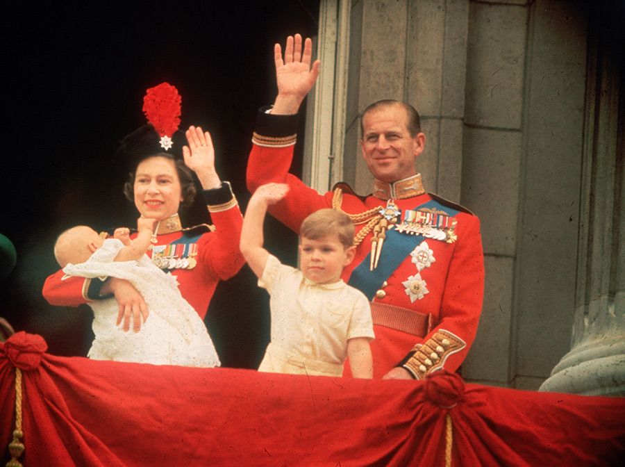prince andrew waving at trooping the colour