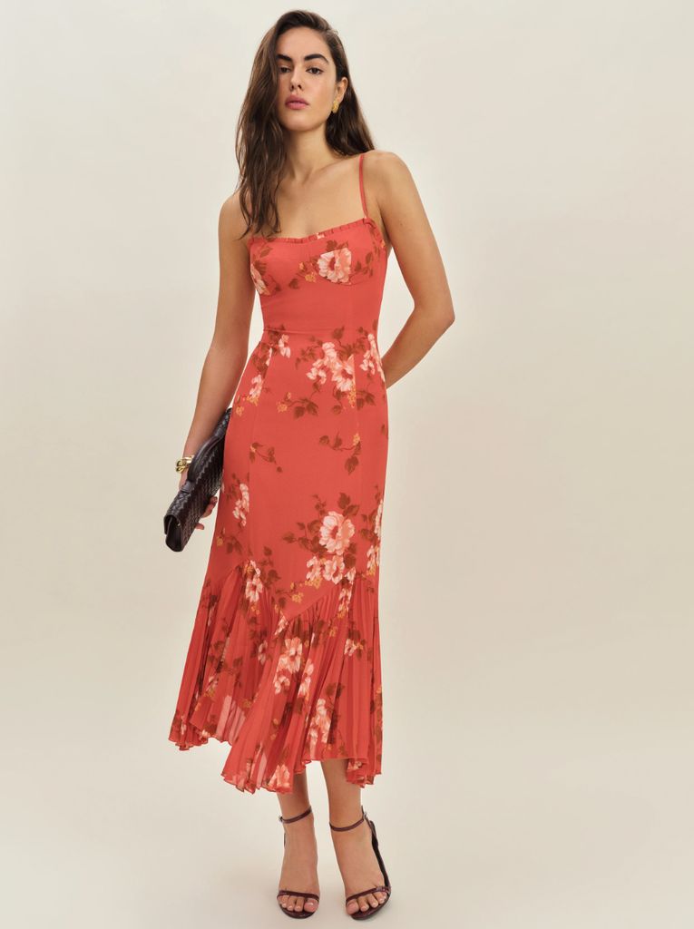 Reformation orange floral dress