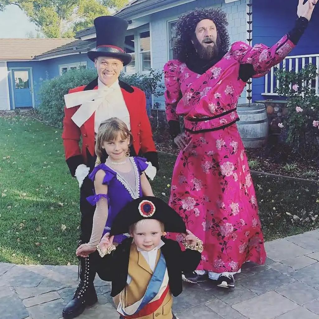 Pink and her family on Halloween