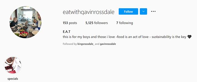 gavin rossdale instagram food