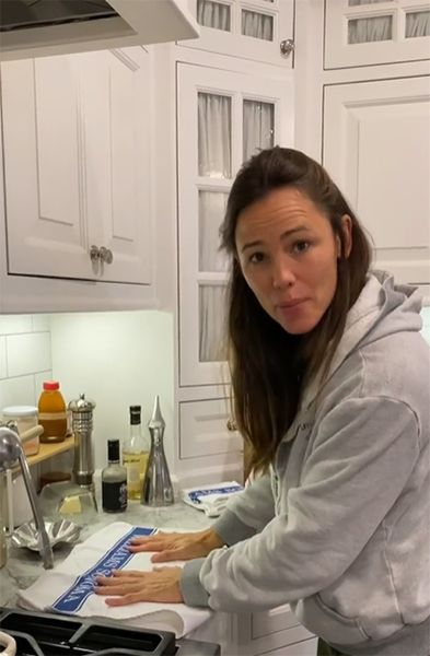 Jennifer Garner preparing to bake