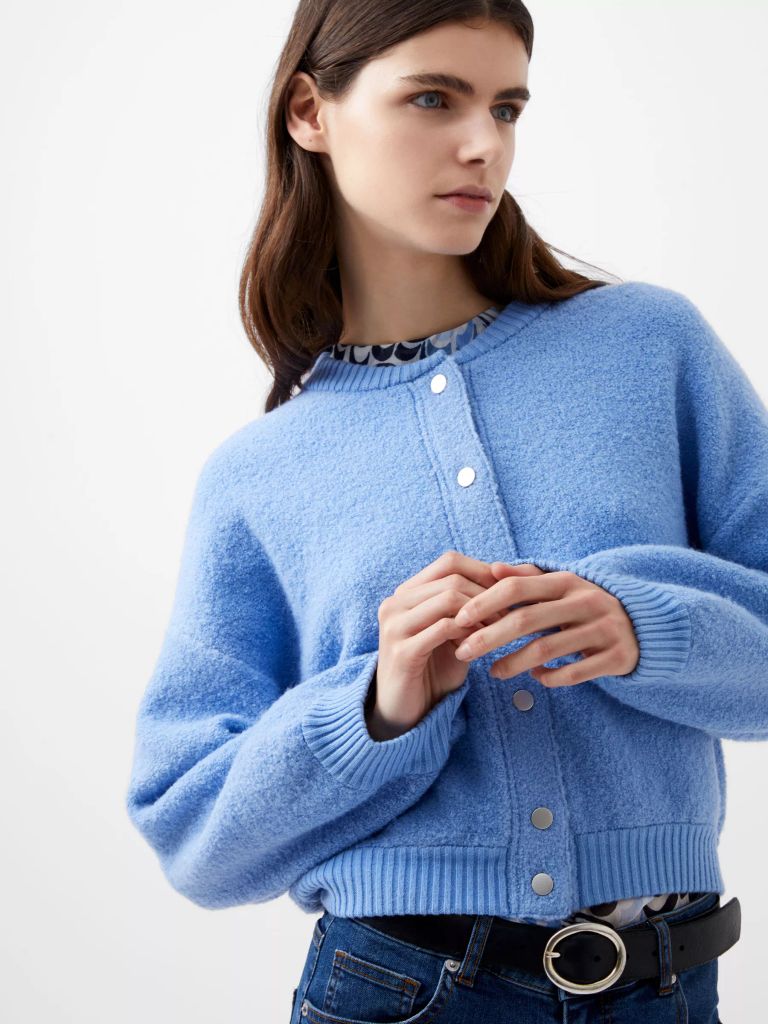 french connection blue cardigan 