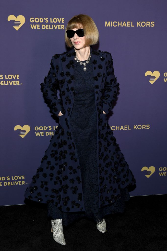 Anna Wintour in navy coat at the 19th Annual Golden Heart Awards Benefiting God's Love We Deliver