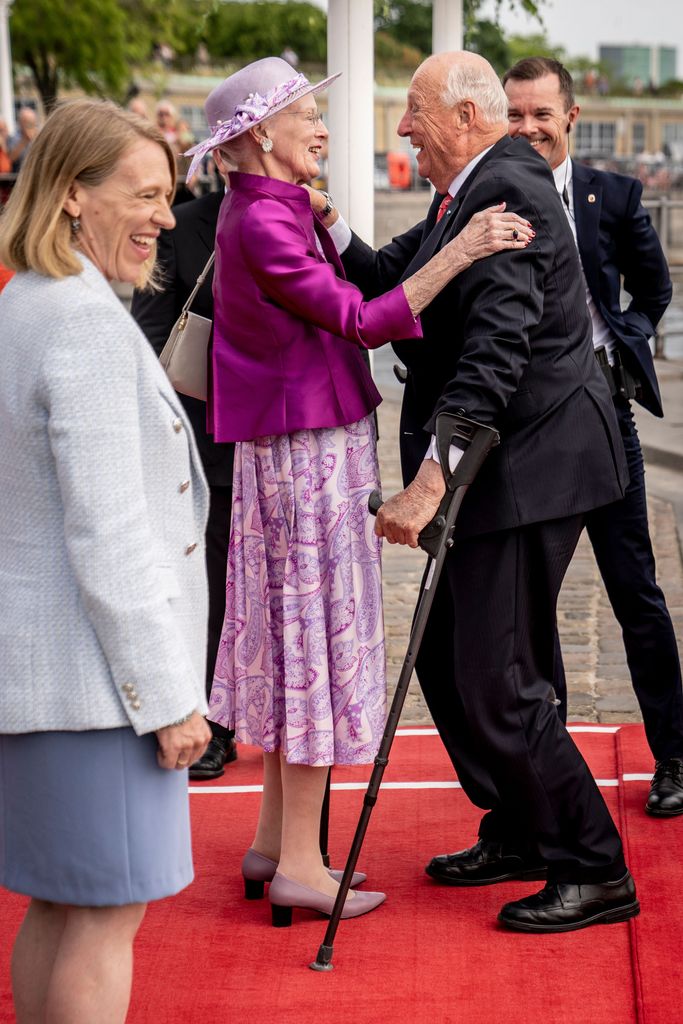 Queen Margrethe and King Harald V shared a warm greeting