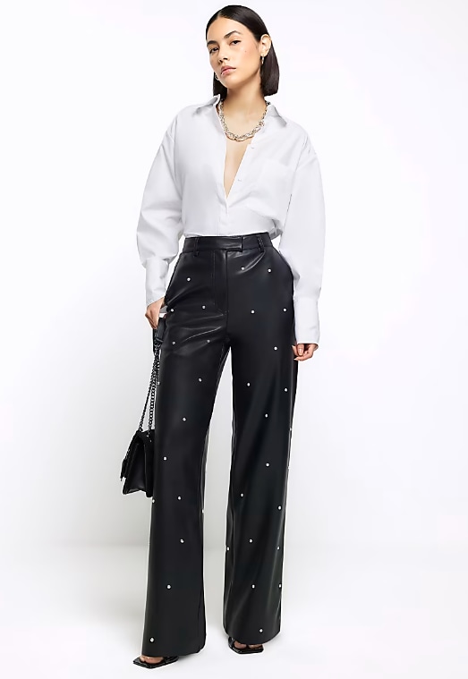 river island leather trousers