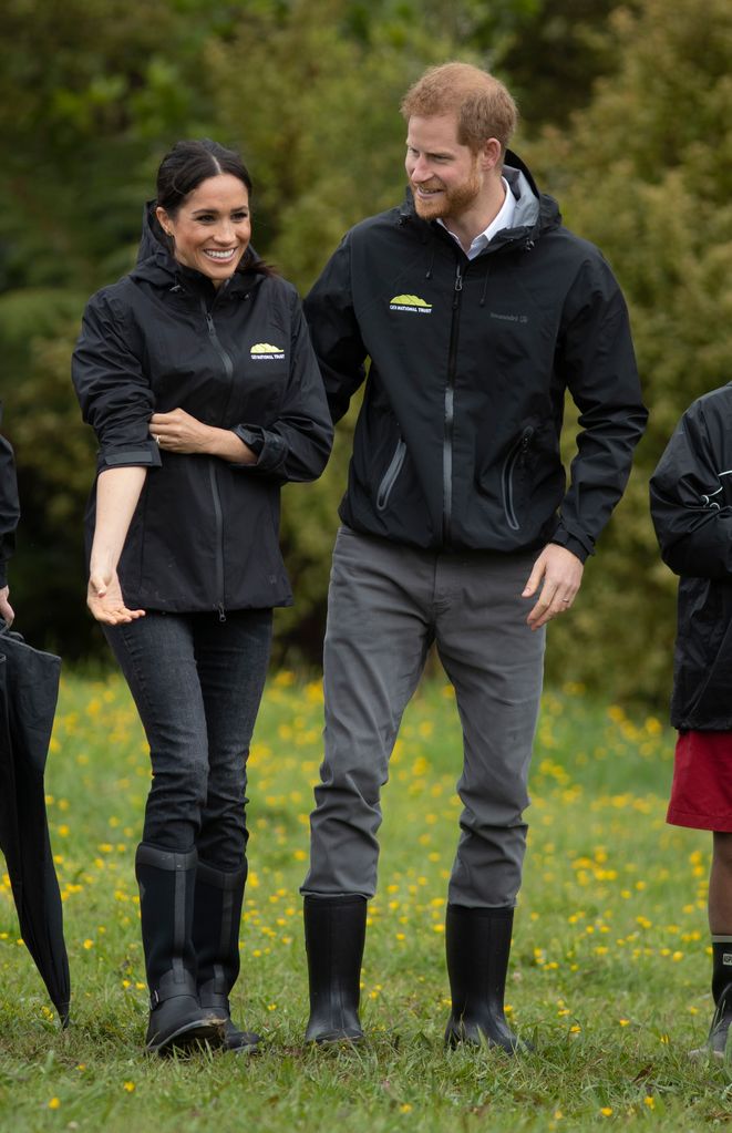 Meghan Markle and Prince Harry in wellies