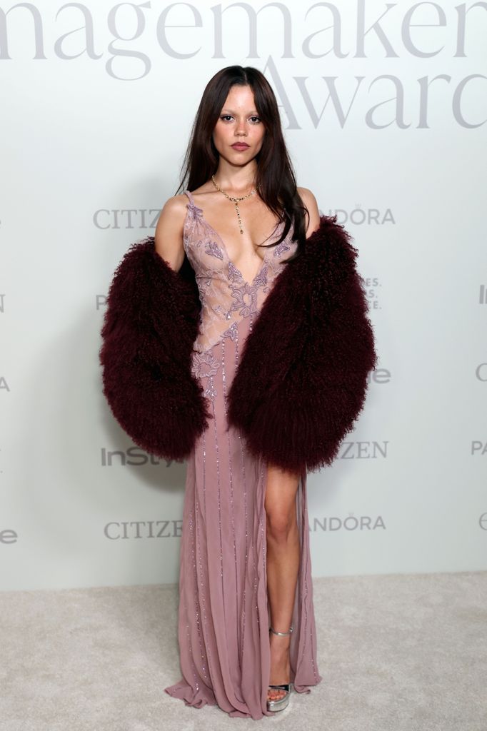 Jenna Ortega in lilac lace dress at the 2025 Imagemaker Awards