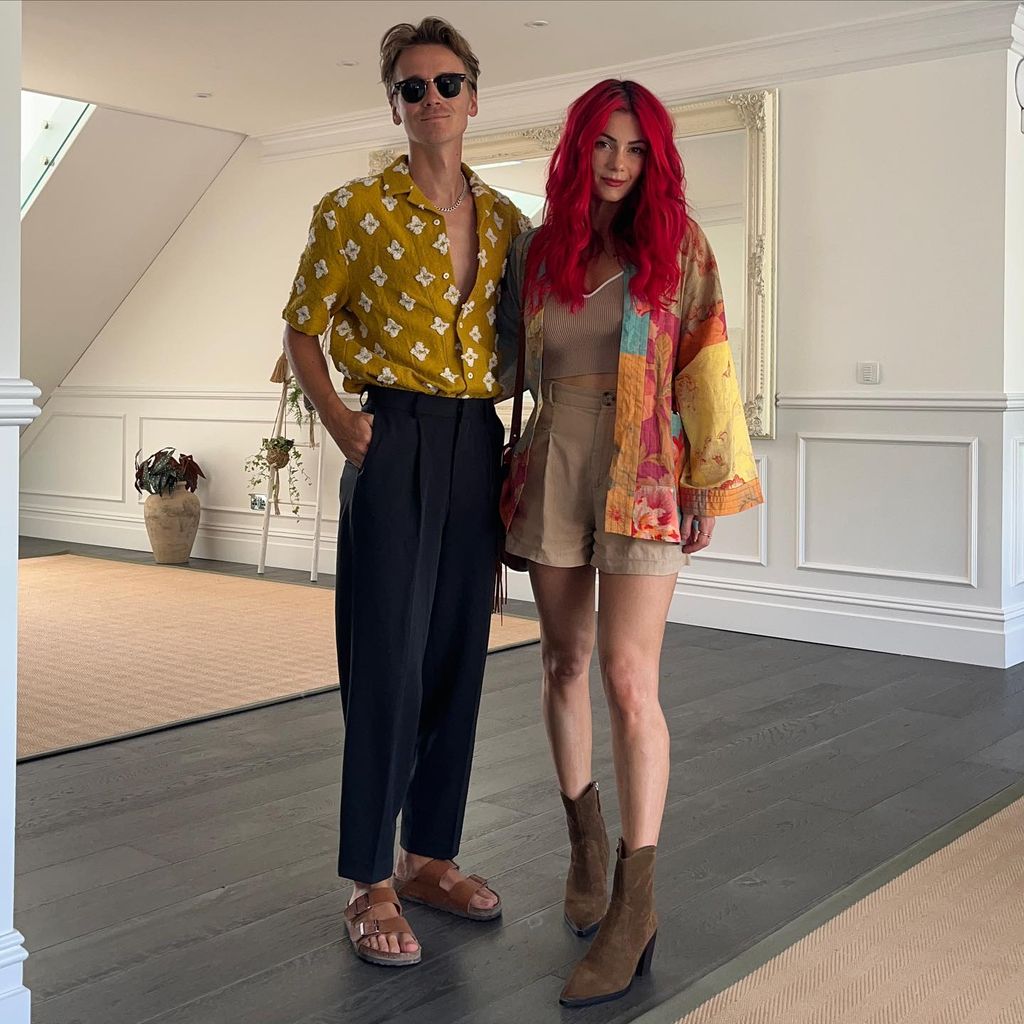 Joe and Dianne posed in their stunning home
