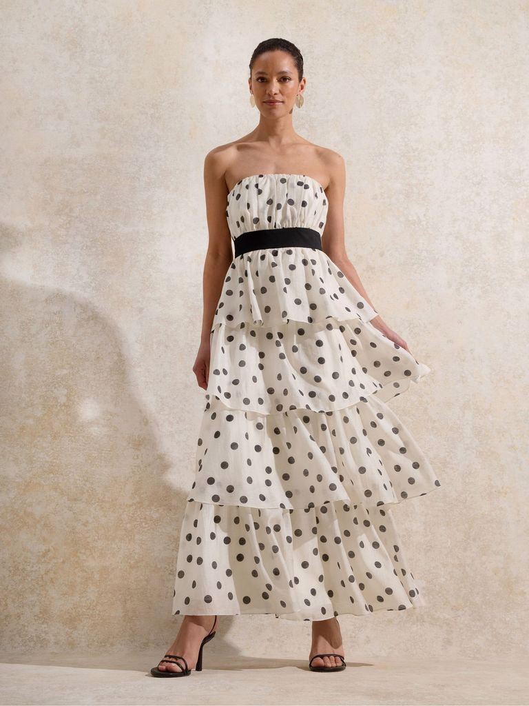 Ro & Zo Black Claudia et robe à plusieurs niveaux à imprimé spot