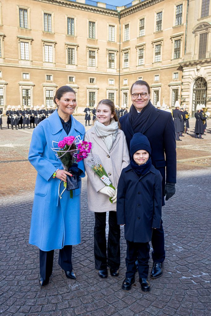 swedish royals outside palace for walkabout