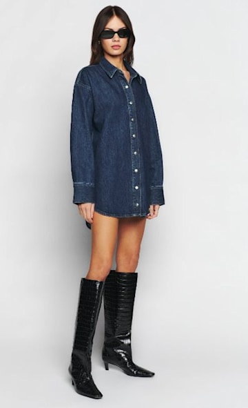 denim shirt dress reformation