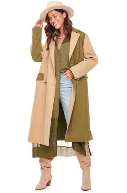 never fulled dressed green trench coat 