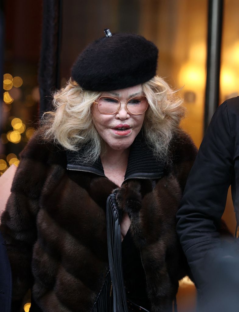 Jocelyne Wildenstein seen leaving Royal Monceau hotel in Paris with her fiancee Lloyd Klein