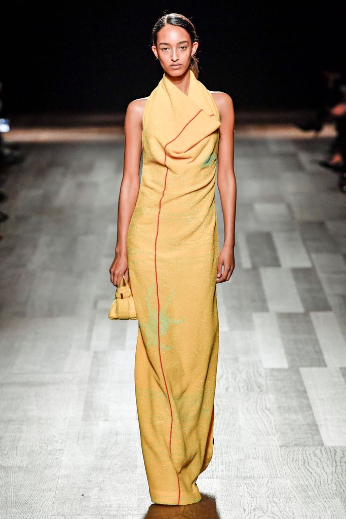 A model walks the runway during the Salvatore Ferragamo Ready to Wear Fall/Winter 2024-2025 fashion show as part of the Milan Fashion Week on February 24, 2024 in Milan, Italy. (Photo by Victor VIRGILE/Gamma-Rapho via Getty Images)