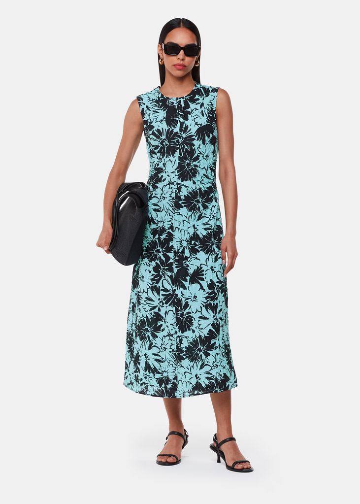 Whistles Pansy Print Textured Dress