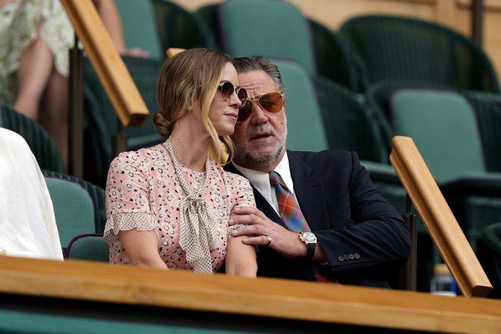 russell crowe with britney theriot at wimbledon in royal box