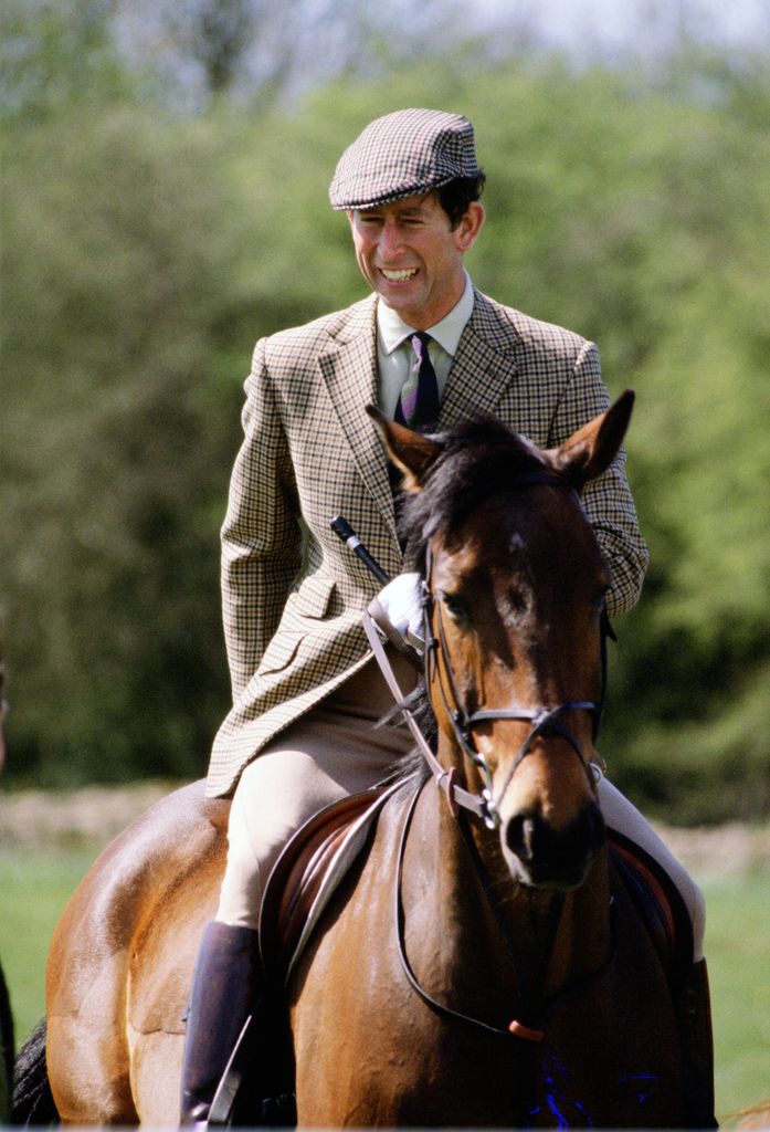 King Charles wearing tweed at Badminton Horse Trials 
