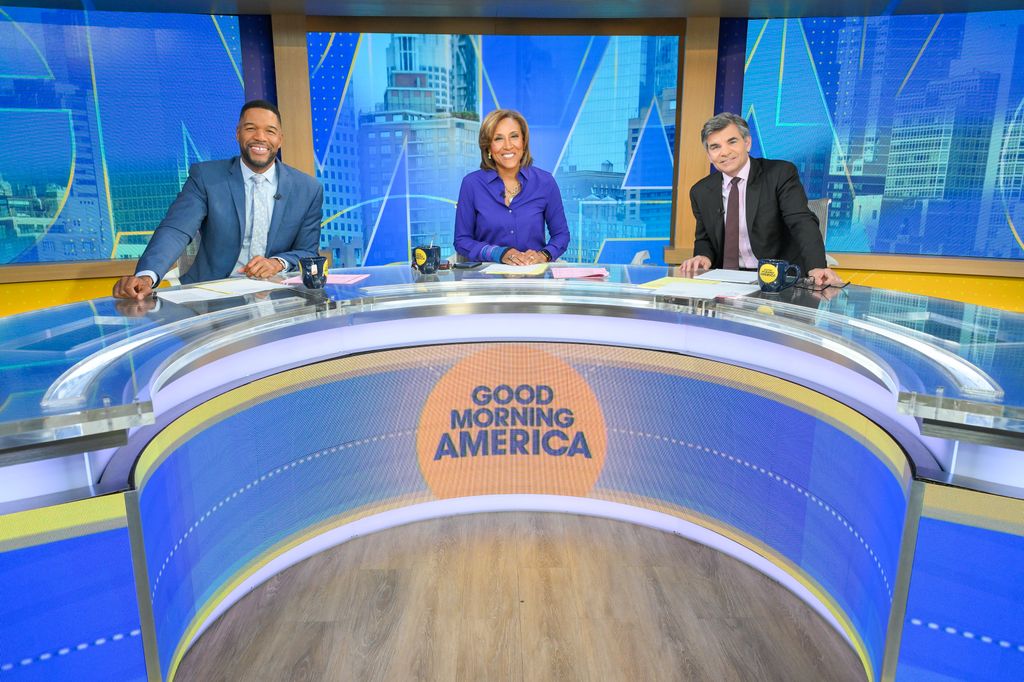 Michael Strahan, Robin Roberts, and George Stephanopoulos on Good Morning America