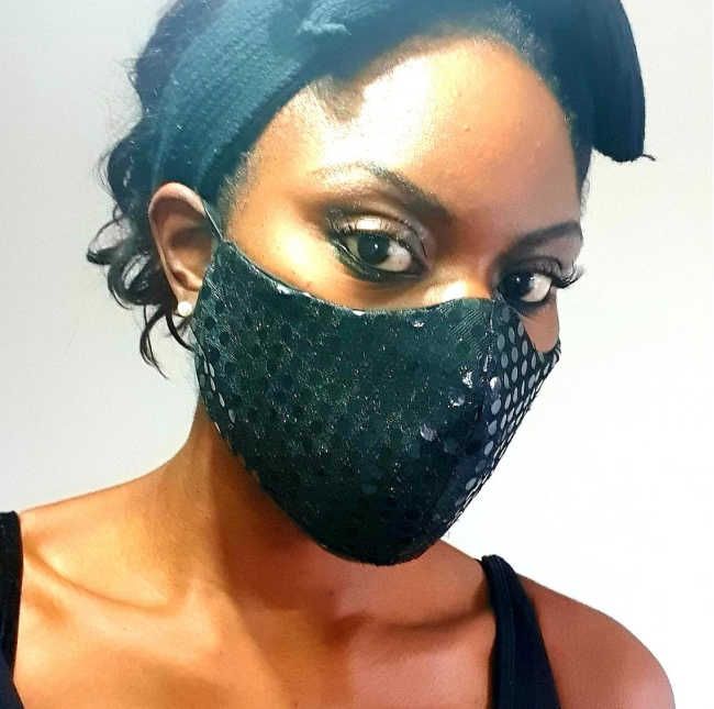sparkly face mask black owned