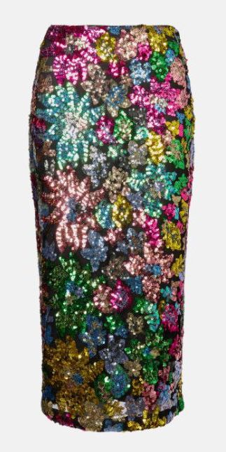 floral sequin skirt