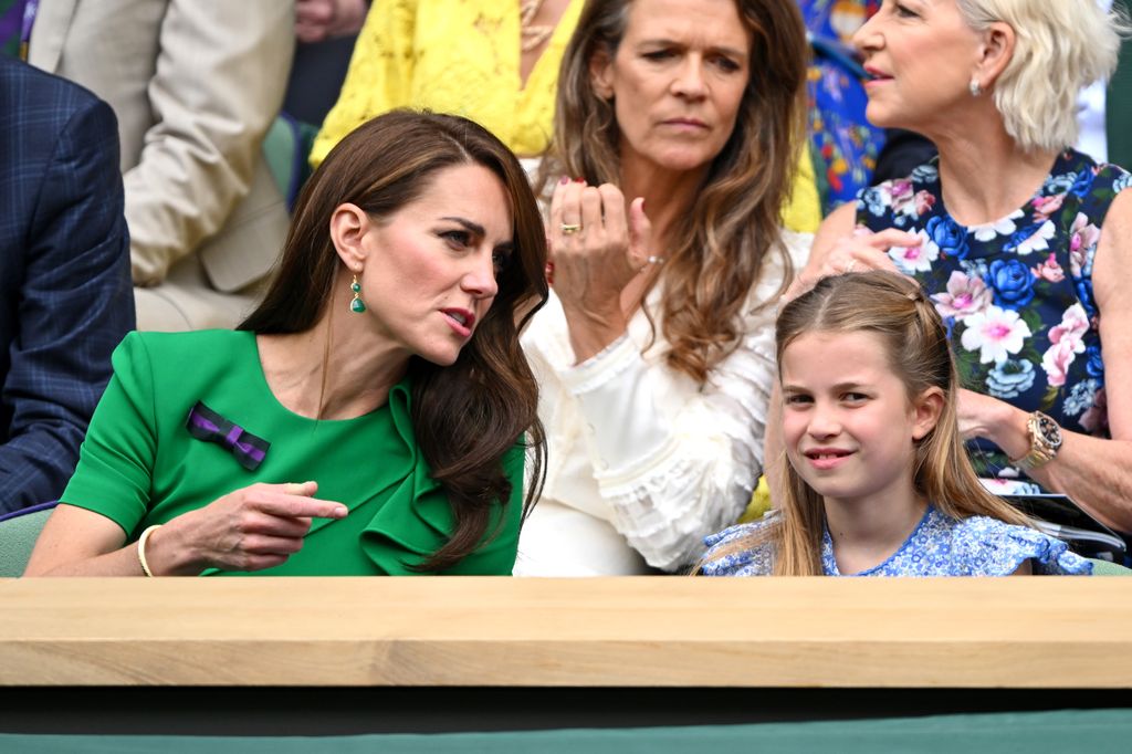Princess Kate and Princess Charlotte sitting together at Wimbledon