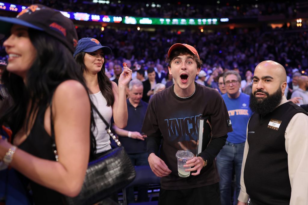 Timothée and Kendall at the Knicks game