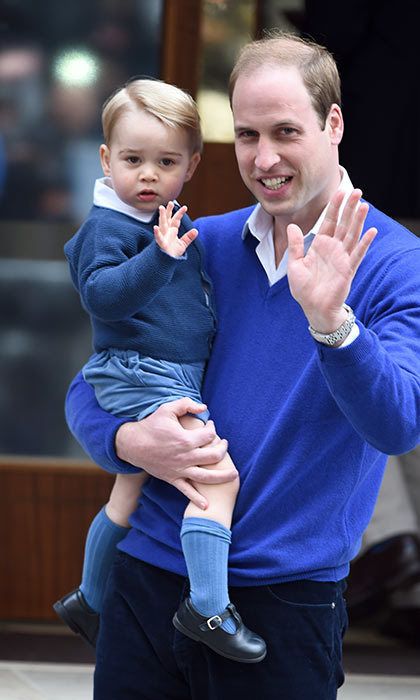 Prince William brought one-year-old George to meet his little sister