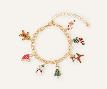 Accessorize Christmas Charm Bracelet 