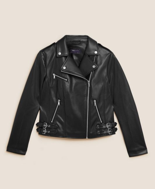 meghan markle leather biker jacket lookalike marks and spencer