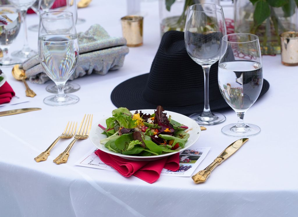 Market salad on the table at the 2025 Open Heart Gala