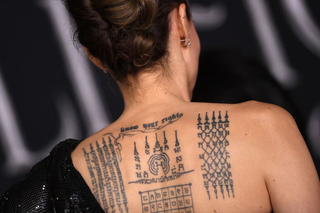 Angelina's back tattoos