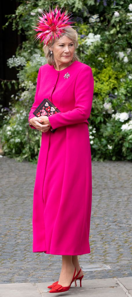 Natalia Grosvenor Duchess of Westminster attends the wedding of The Duke of Westminster and Miss Olivia Henson at Chester Cathedral on June 7, 2024 in Chester, England. 