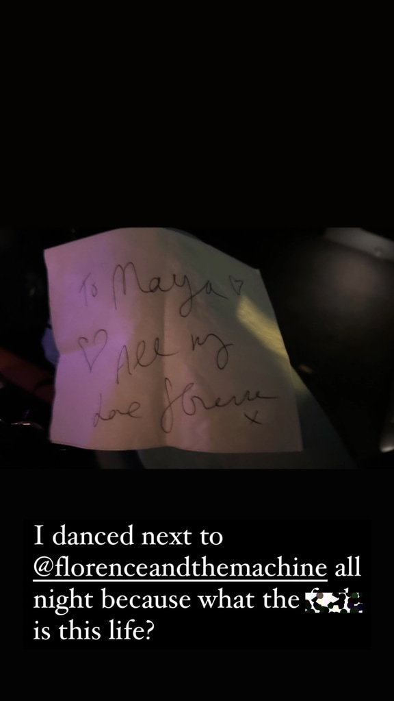 Note from Florence Welch written at Eras Tour