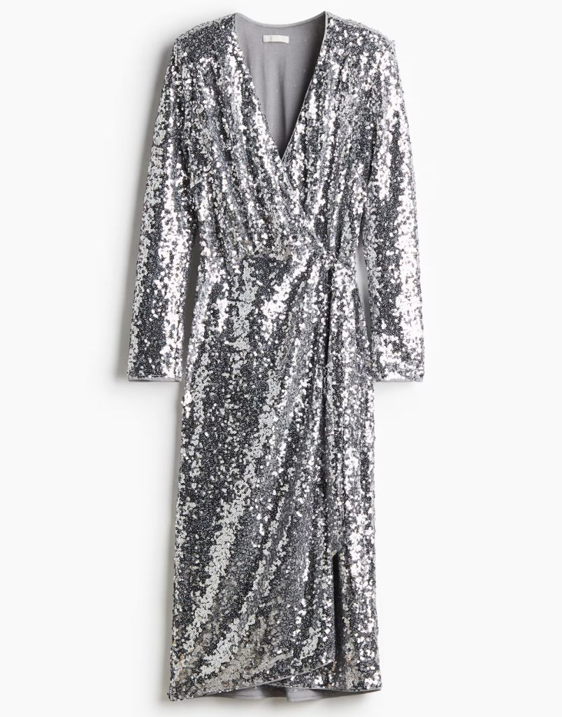 H&M Sequined Wrap Dress