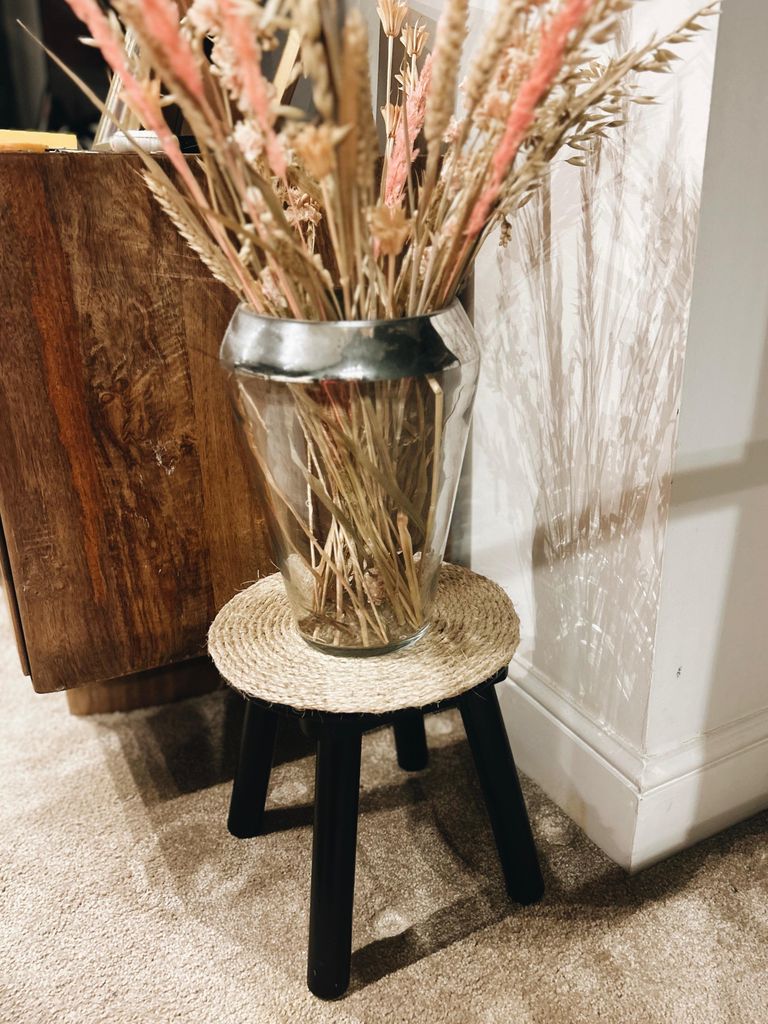 Katya's upcycled plant stand sit proudly in her eco home