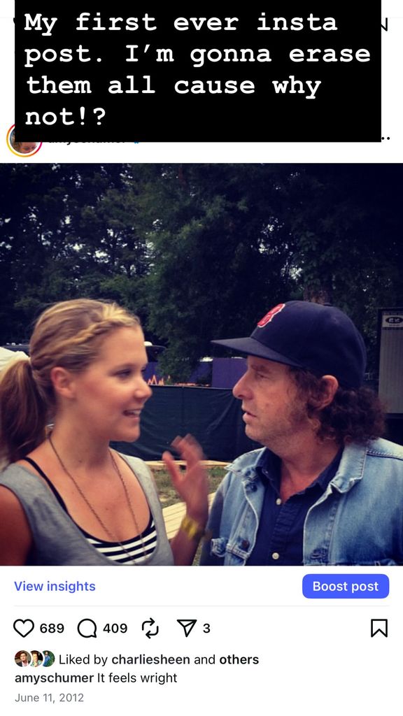photo of amy schumer first instagram post