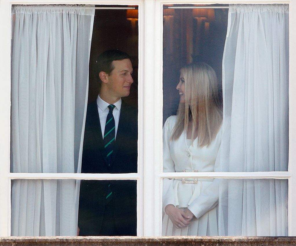 Jared Kushner and Ivanka Trump at Buckingham Palace in 2019, during President Trump's three-day state visit