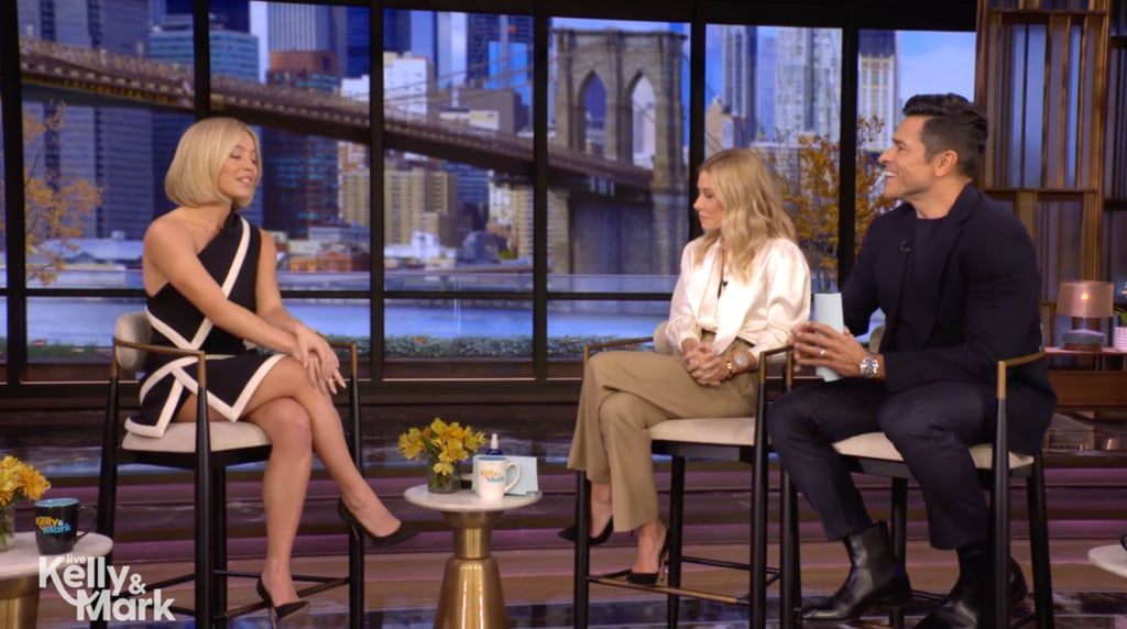 Sydney Sweeney in black dress on LIVE with Kelly & Mark
